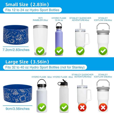Water Bottle Boot Sleeve, Protective Silicone Boot Compatible with Hydro Flask Water Bottle, Simple Modern, Yeti (Universe, Astronaut) in Saudi Arabia