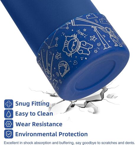 Water Bottle Boot Sleeve, Protective Silicone Boot Compatible with Hydro Flask Water Bottle, Simple Modern, Yeti (Universe, Astronaut) in Saudi Arabia