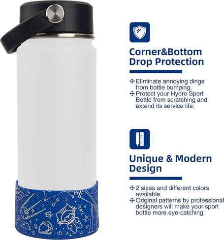 Water Bottle Boot Sleeve, Protective Silicone Boot Compatible with Hydro Flask Water Bottle, Simple Modern, Yeti (Universe, Astronaut) in Saudi Arabia