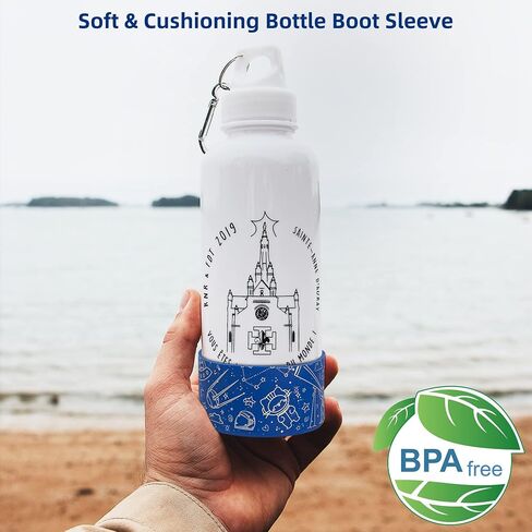 Water Bottle Boot Sleeve, Protective Silicone Boot Compatible with Hydro Flask Water Bottle, Simple Modern, Yeti (Universe, Astronaut) in Saudi Arabia