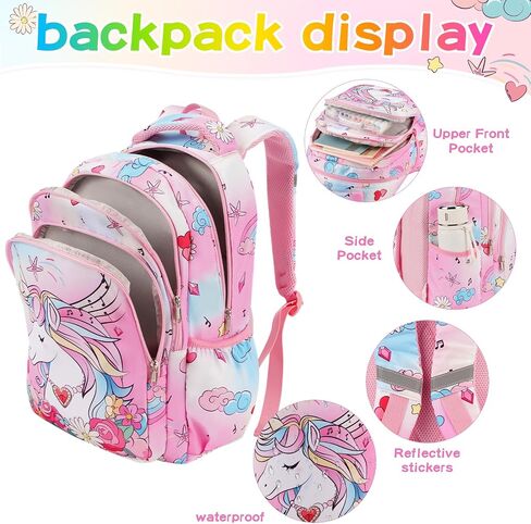 16.5 Inch Mermaid Backpack for Girls Elementary Primary Middle Mermaid Bookbag Girls School Backpack with Lunch Box Pencil Bag Schoolbag Back to School Supplies Gifts Mochilas Escolares Para Niños in Saudi Arabia