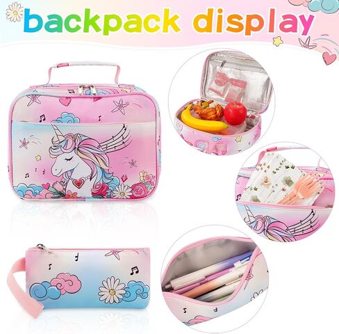 16.5 Inch Mermaid Backpack for Girls Elementary Primary Middle Mermaid Bookbag Girls School Backpack with Lunch Box Pencil Bag Schoolbag Back to School Supplies Gifts Mochilas Escolares Para Niños in Saudi Arabia