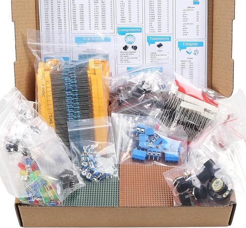 مجموعة مكونات إلكترونية مكونة من 1950 قطعة، ومقاومات، وصمام ثلاثي، ومكثفات، وثنائيات، وثنائي الفينيل متعدد الكلور، ومقياس الجهد، ومقاومة متغيرة، ومكبر صوت لـ Arduino UNO MEGA2560 Raspberry Pi MCU in Kuwait