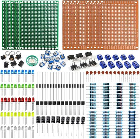 مجموعة مكونات إلكترونية مكونة من 1950 قطعة، ومقاومات، وصمام ثلاثي، ومكثفات، وثنائيات، وثنائي الفينيل متعدد الكلور، ومقياس الجهد، ومقاومة متغيرة، ومكبر صوت لـ Arduino UNO MEGA2560 Raspberry Pi MCU in Kuwait