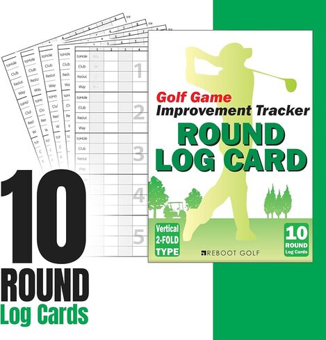 Reboot Golf Vertical Opening Round Log Cards for Golf Improvement Scorekeeping 90 and 100 Cuts, white in Saudi Arabia