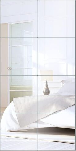 Mirror Tiles Home, 10'' x 12'' Frameless Wall Mounted Mirror(4Pcs), Glass Wall Mirror for Home Gym, Door, Bedroom, Living Room in Saudi Arabia