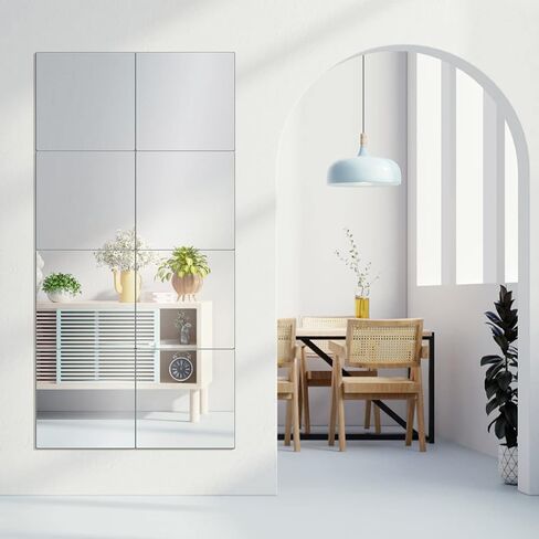 Mirror Tiles Home, 10'' x 12'' Frameless Wall Mounted Mirror(4Pcs), Glass Wall Mirror for Home Gym, Door, Bedroom, Living Room in Saudi Arabia