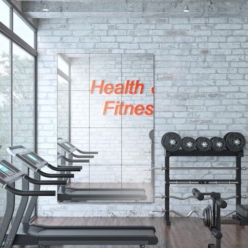 Mirror Tiles Home, 10'' x 12'' Frameless Wall Mounted Mirror(4Pcs), Glass Wall Mirror for Home Gym, Door, Bedroom, Living Room in Saudi Arabia