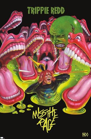 Trends International Trippie Redd - ملصق حائط Miss the Rage، مقاس 22.375 بوصة × 34 بوصة، إصدار غير مؤطر in Saudi Arabia