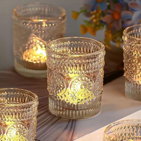 36 Pack Votive Candle Holders, Stylish Clear Glass Tealight Candle Holders for Ambience & Romance, Home Decor and Holiday Decor, Table Centerpiece, Christmas by KUKLIPJIM in Saudi Arabia