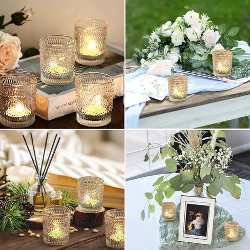 36 Pack Votive Candle Holders, Stylish Clear Glass Tealight Candle Holders for Ambience & Romance, Home Decor and Holiday Decor, Table Centerpiece, Christmas by KUKLIPJIM in Saudi Arabia