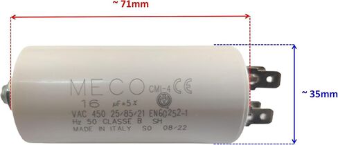 Made in Italy Motor Electrolytic Comar Condenser Capacitor 16 UF - 15.3UF ~ MKA 16UF ~ 16.8UF 450V Vac in Saudi Arabia