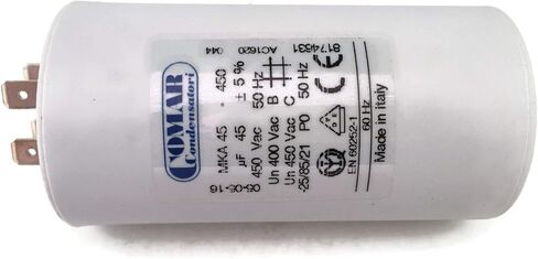 Made in Italy Motor Electrolytic Comar Condenser Capacitor 16 UF - 15.3UF ~ MKA 16UF ~ 16.8UF 450V Vac in Saudi Arabia