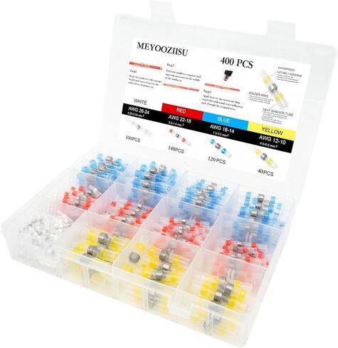 500 PCS Solder Seal Wire Connectors - Heat Shrink Butt Connector Durable, Waterproof, Insulated Electrical Butt Splice Wire Terminals for Marine Automotive Boat Truck Wire Joints… in Saudi Arabia