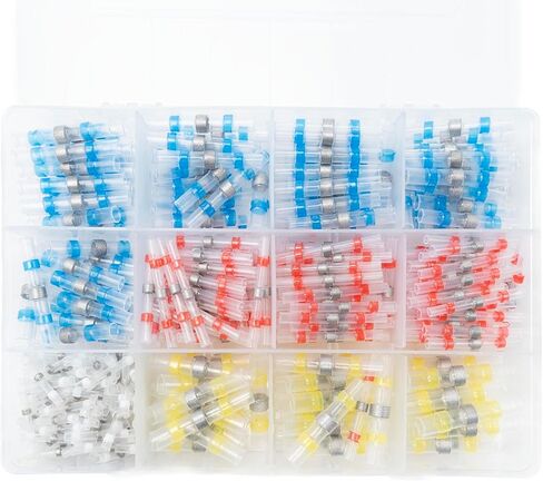 500 PCS Solder Seal Wire Connectors - Heat Shrink Butt Connector Durable, Waterproof, Insulated Electrical Butt Splice Wire Terminals for Marine Automotive Boat Truck Wire Joints… in Saudi Arabia