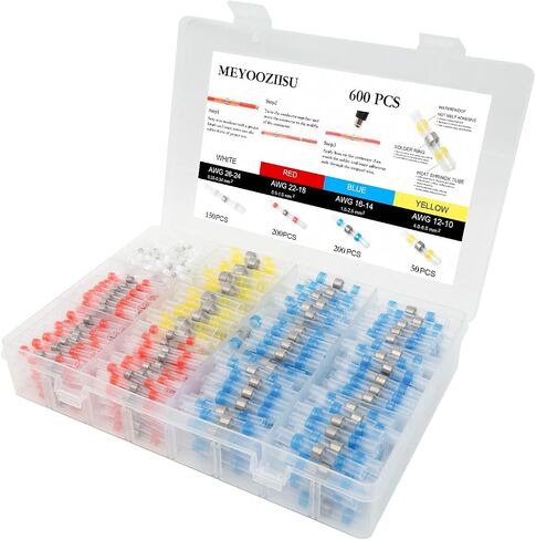 500 PCS Solder Seal Wire Connectors - Heat Shrink Butt Connector Durable, Waterproof, Insulated Electrical Butt Splice Wire Terminals for Marine Automotive Boat Truck Wire Joints… in Saudi Arabia