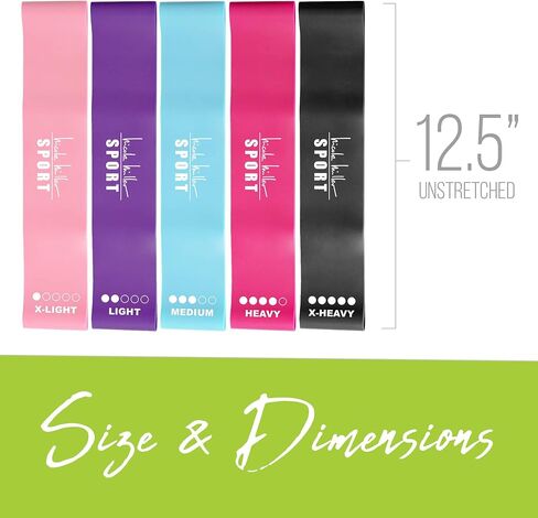 Nicole Miller Resistance Bands Set Exercise Workout Bands Loops 3 or 5 Resistance Levels Pack Set for Women Men Booty Leg in Saudi Arabia