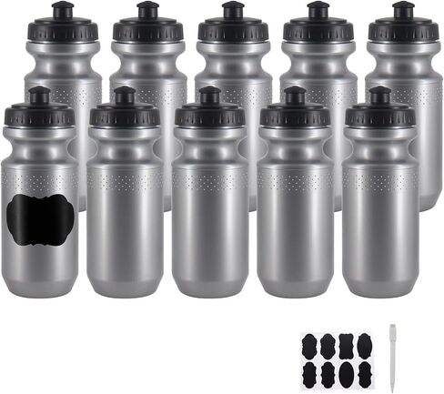 6 Pack 25 oz Sports Water Bottles Sports and Fitness Squeeze Water Bottles BPA Free come with 8 pcs Chalk Labels, 1 Pen(Dishwisher Safe) in Kuwait