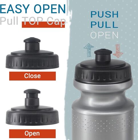 6 Pack 25 oz Sports Water Bottles Sports and Fitness Squeeze Water Bottles BPA Free come with 8 pcs Chalk Labels, 1 Pen(Dishwisher Safe) in Kuwait