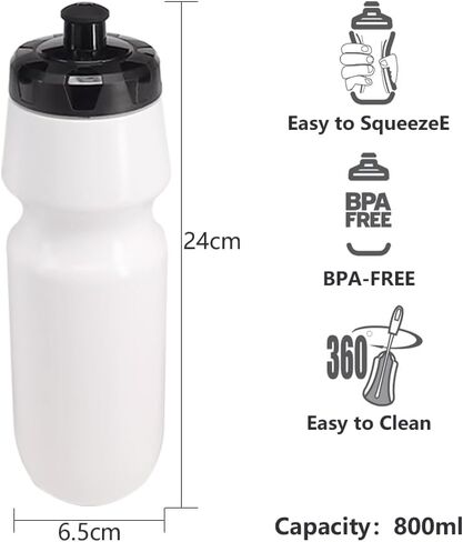 6 Pack 25 oz Sports Water Bottles Sports and Fitness Squeeze Water Bottles BPA Free come with 8 pcs Chalk Labels, 1 Pen(Dishwisher Safe) in Kuwait