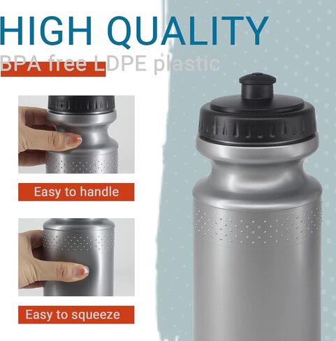 6 Pack 25 oz Sports Water Bottles Sports and Fitness Squeeze Water Bottles BPA Free come with 8 pcs Chalk Labels, 1 Pen(Dishwisher Safe) in Kuwait