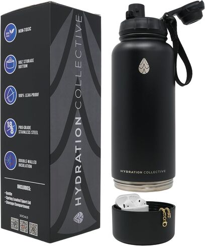 Insulated Water Bottle with Hidden Safe – Stainless Steel 32 Oz Water Bottles for Sports, Office – Non-BPA Powder Coat Finish Thermos Water Bottle with Easy Carry On Lid in Saudi Arabia