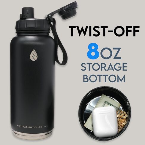 Insulated Water Bottle with Hidden Safe – Stainless Steel 32 Oz Water Bottles for Sports, Office – Non-BPA Powder Coat Finish Thermos Water Bottle with Easy Carry On Lid in Saudi Arabia