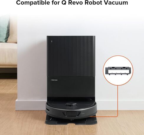 roborock Rubber Main Brush Cover Replacement for Roborock Q Revo, Roborock Qrevo MaxV, Roborock Qrevo S, and Q Revo Pro Robot Vacuum Cleaner, Roller Brush Cover Accessories Parts (Black) in Saudi Arabia