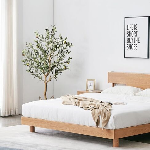 GAOMON Artificial Olive Tree 4.25FT(51in) Tall Faux Silk Olive Trees for Home Office Living Room Decor Indoor Fake Potted Tree with Natural Wood Trunk and Lifelike Fruits in Saudi Arabia