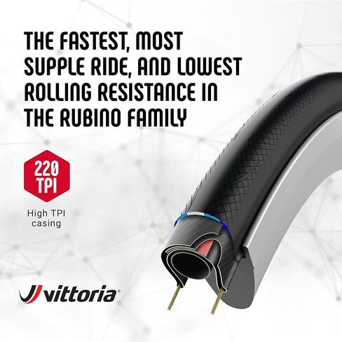 Vittoria Rubino Pro IV Speed G2.0 - Performance Road Bike Tire - Foldable Bicycle Tires in Saudi Arabia