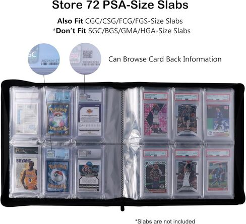 Rayvol PSA Slab Binder, Holds 72 PSA Slabs, 6-Pocket Graded Card Binder for PSA, CGC, CSG, FGS and FCG Slabs in Saudi Arabia