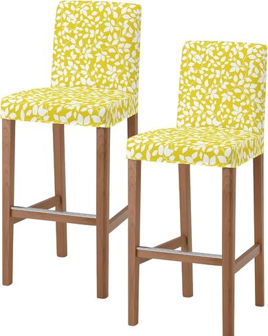 Spring Floral Bar Stool Covers - Stretch Dining Chair Covers Set of 2, Watercolor Pink Flower Summer Botanical Bar Chair Covers Removable Counter Stool Pub Chair Slipcovers Protectors for Kitchen/Cafe in Saudi Arabia