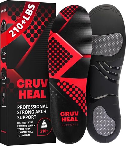 210+lbs Powerful Plantar Fasciitis Insoles for Men and Women - Effective Arch Support - Superior Performance - Orthotic Insoles with High Arch for Work Сasual Boots Shoes (Ruby, S) in Saudi Arabia