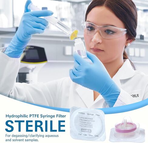 مرشح حقنة معقمة PTFE 20 حزمة، حجم المسام 0.22um، قطر الغشاء 25 مم، ترشيح ماء معقم ومعبأ بشكل فردي in Kuwait