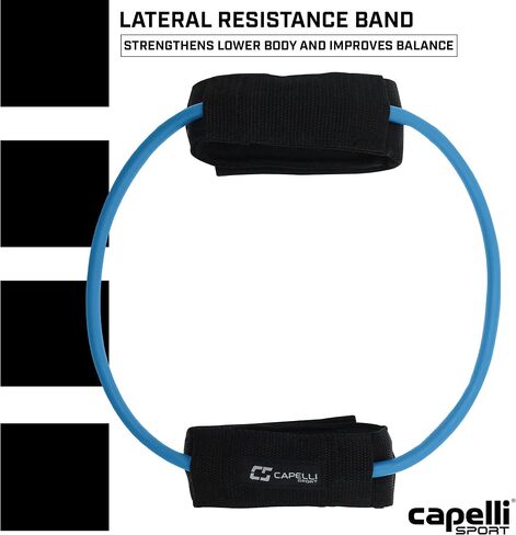 Capelli Sport Ankle Resistance Band, Lateral Exercise Band with Adjustable Cuffs, Workout Bands, Blue, 28 Inch in Saudi Arabia