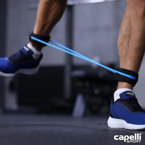 Capelli Sport Ankle Resistance Band, Lateral Exercise Band with Adjustable Cuffs, Workout Bands, Blue, 28 Inch in Saudi Arabia