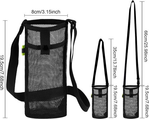 2 Pcs Water Bottle Holder, Mesh Water Bottle Bag with Adjustable Shoulder Strap, Lightweight Water Bottle Crossbody with Pocket, Water Bottle Carrier for Gym, Running, Cycling, Camping in Saudi Arabia