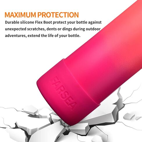 Farsea Protective Silicone Boot for 12oz - 40oz Stainless Steel Insulated Water Bottles, Anti-Slip Sleeve Cover, Bottom Boot in Kuwait