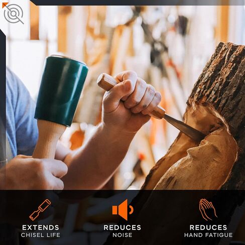 Schaaf Wood Carving Tools 15oz Small Wooden Mallet | Wood Tools Woodworking | Wood Hammer | Comfortable Handle Reduces Hand Fatigue | Urethane Reducer Noise, Absorbs Force to Protect Woodworking Tools in Saudi Arabia