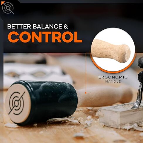 Schaaf Wood Carving Tools 15oz Small Wooden Mallet | Wood Tools Woodworking | Wood Hammer | Comfortable Handle Reduces Hand Fatigue | Urethane Reducer Noise, Absorbs Force to Protect Woodworking Tools in Saudi Arabia