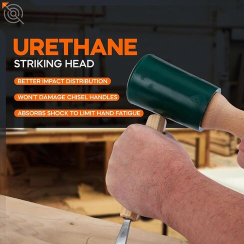 Schaaf Wood Carving Tools 15oz Small Wooden Mallet | Wood Tools Woodworking | Wood Hammer | Comfortable Handle Reduces Hand Fatigue | Urethane Reducer Noise, Absorbs Force to Protect Woodworking Tools in Saudi Arabia