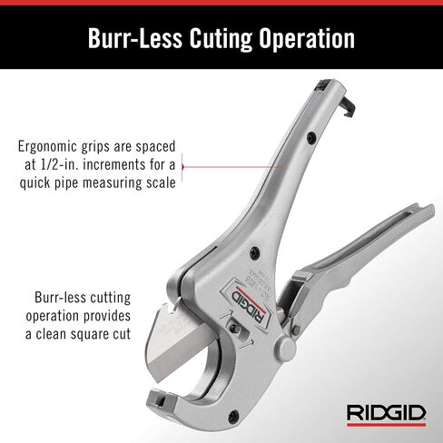 RIDGID 23498 نموذج RC-1625 الألومنيوم سقاطة العمل 1/8 "إلى 1-5/8" الأنابيب البلاستيكية وقاطع الأنابيب، فضي، صغير in Saudi Arabia