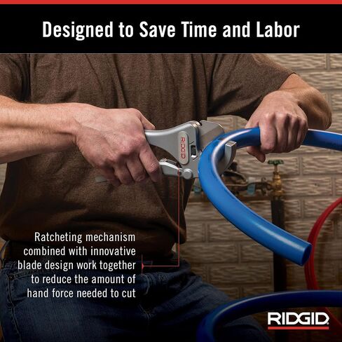 RIDGID 23498 نموذج RC-1625 الألومنيوم سقاطة العمل 1/8 "إلى 1-5/8" الأنابيب البلاستيكية وقاطع الأنابيب، فضي، صغير in Saudi Arabia