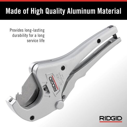 RIDGID 23498 نموذج RC-1625 الألومنيوم سقاطة العمل 1/8 "إلى 1-5/8" الأنابيب البلاستيكية وقاطع الأنابيب، فضي، صغير in Saudi Arabia