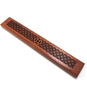 Bamboo Wood Incense Stick Holder Redwood Burning Joss Insence Box Burner Ash Catcher Home Decoration Random Style
