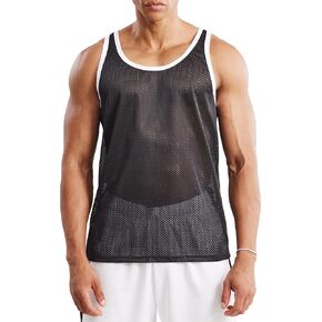 Ouber Men's Mesh Basketball Tank Top Workout Gym T-Shirts Sleeveless Training Shirt