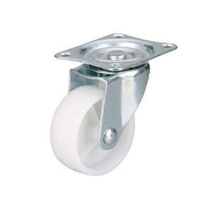 1Inch Castor Wheels Set of 4 - Small Swivel Caster Wheels for Furniture&Cart with Top Plate & Bearing Heavy Duty, Mini Low Profile Caster Wheels (White)