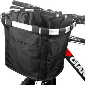 CZXJKKL Bike Basket, Foldable Small Pet Cat Dog Carrier Front Removable Bicycle Handlebar Basket Quick Release Easy Install Detachable Cycling Bag Mountain Picnic Shopping