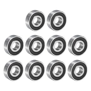uxcell 6202-2RS Deep Groove Ball Bearing 1/2 x 1-3/8 x 7/16 Inch Double Sealed Chrome Steel Bearings, 10pcs