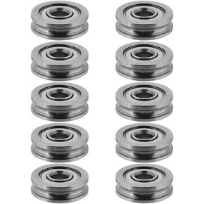 Yoidesu 10 Pcs U Pulley Rail Ball Bearing U604ZZ 3D Printer Extruder Metal U- Wheel 4 13 4mm